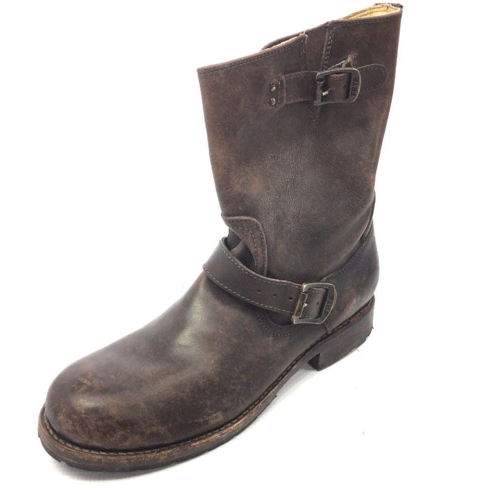 FRYE Rogan Engineer Brown Leather Boots 9.5 NEW